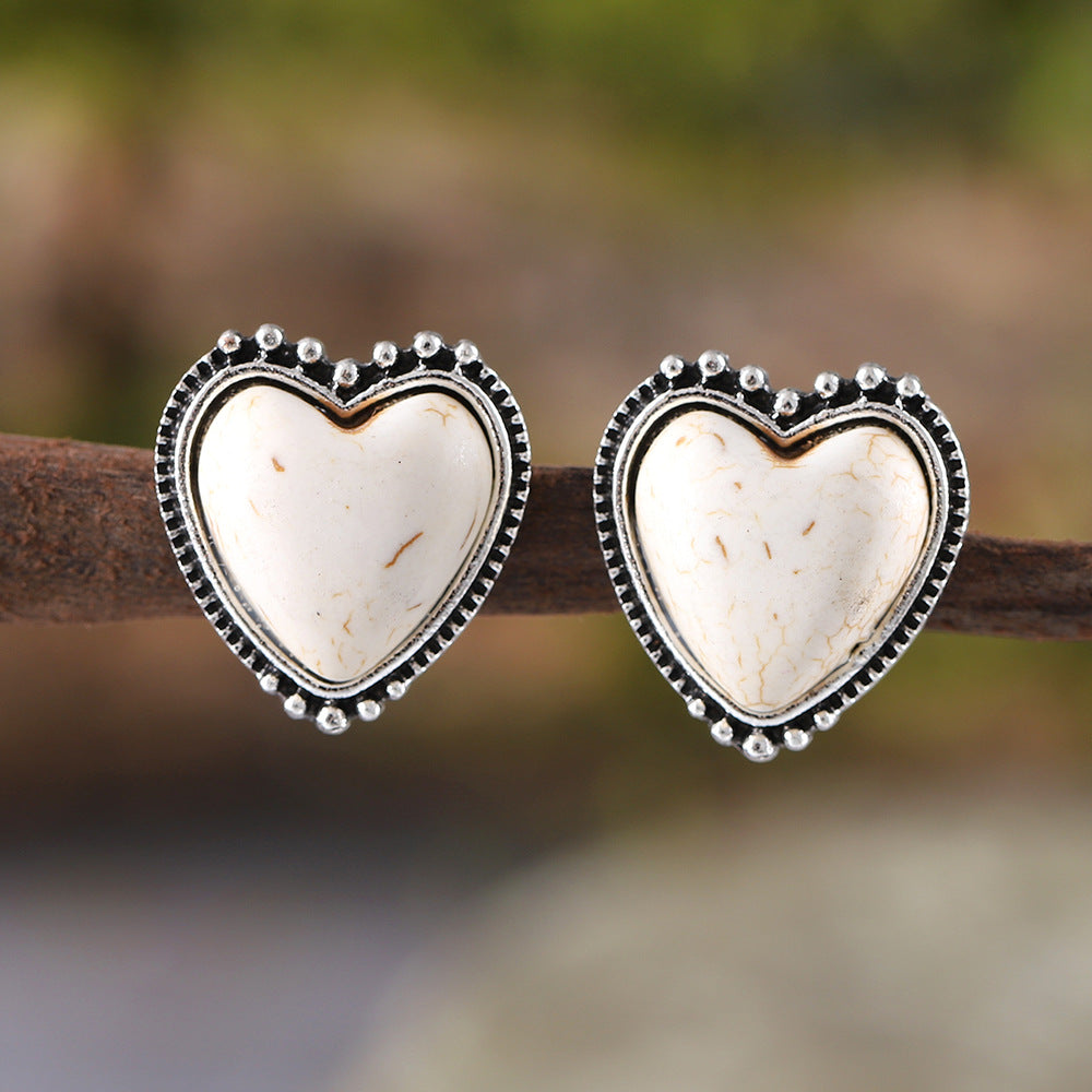 Wholesale Heart-shaped turquoise earrings